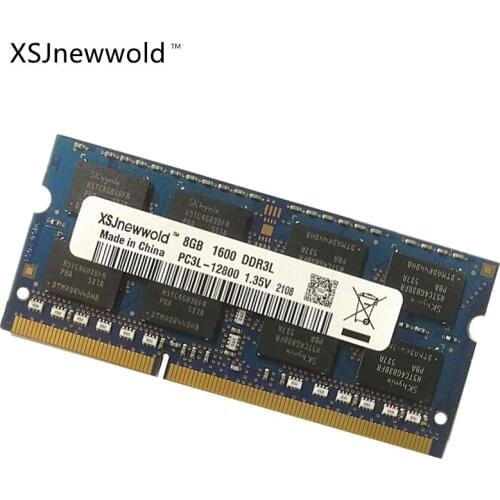 XSJnewwold 4GB 1600Mhz SODIMM DDR3L PC3L-12800S Laptop Memory Notebook Memory RAM 1.35V 204pin 8G 1600 Original memory