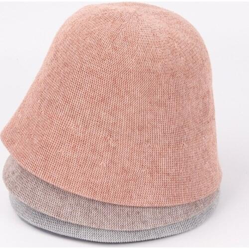 Ice Silk Cotton Material Panama Summer Womens Bucket Hats For Teens Cool Girl Beach Caps Womens Sun Hat Straw Casqute
