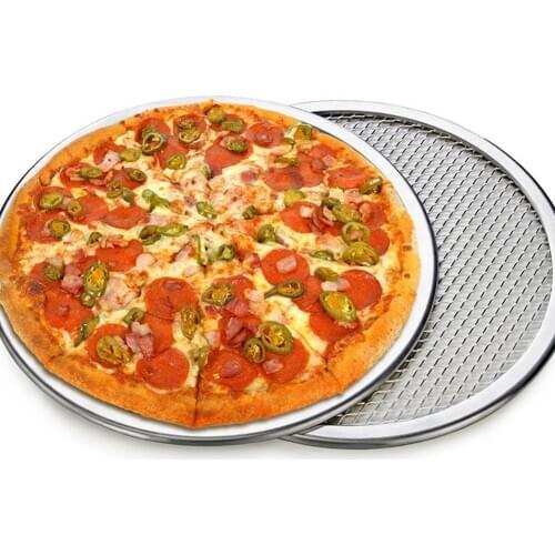 6/7/8/9/10inchPizza Tray Mesh Seamless Aluminum Pancake Pizza Screen Baking Tray Metal Net Bakeware Kitchen Baking Tools