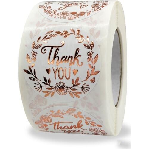 Qiduo Thank you for floral irons rose gold sticker business gifts wedding decorations sticker stickers wholesale custom stickers