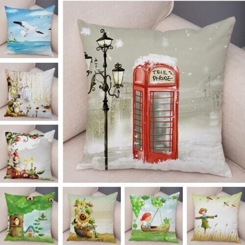 Super Soft Plush Snow Man Cushion Cover for Children Room Sofa Home Decor Pillowcase Merry Christmas 45x45cm Pillow Case