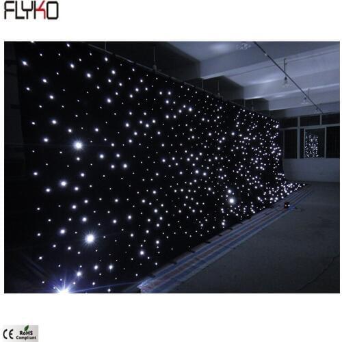 Led resistance and durable marley white 4x6m DMX function flexible led star curtain cloth fabric wedding backdrop DJ