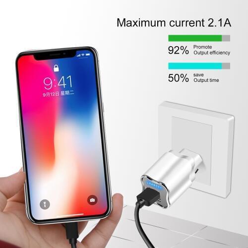 Universal dual USB Charger LED Light Power Adapter Fast Charging Mobile Phone Charger For Samsung Xiaomi EU/US charging head