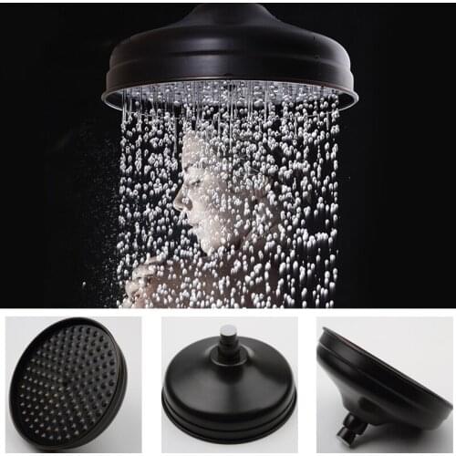 Vidric Vidric Black Shower Faucets Set 8" Brass Rainfall Shower Head Tub Spout Bath Shower Wall Mounted Black Copper Tub Spout S