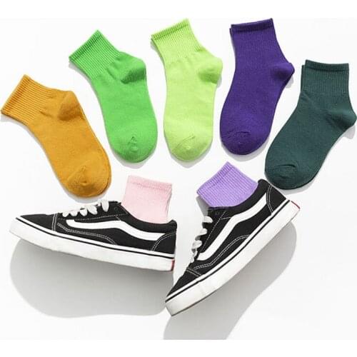 Streetwear harajuku Solid skateboard cotton women socks calcetines mujer korean style Breathable sock meias esportivas calcetas