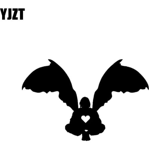 YJZT 12.6*8.1CM Angel Loving You Car Sticker Silhoutte Decal Black/Silver Nice Design Covering The Body C20-1471