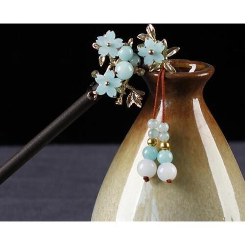 Vintage Handmade Tassels Chinese Wood Hair Sticks For Women Ethnic Hair Pins Hair Ornaments Fashion Hair Jewelry Accessories
