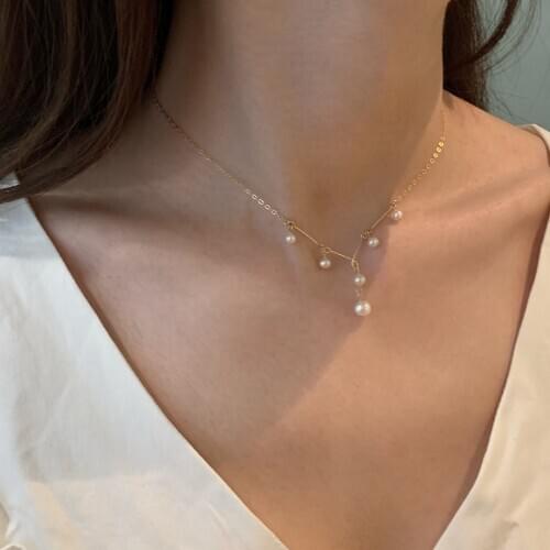 Lily Jewelry Women Choker Necklace Real Pearl 925 Sterling Silver Freshwater Pearl Necklace Pearl Jewelry Gift for Women