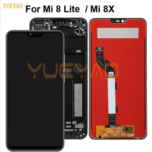 6.26 inch LCD for Xiaomi Mi 8 lite Display Touch Screen With Frame Digitizer Assembly Screen Replacement For Mi 8 Youth LCD