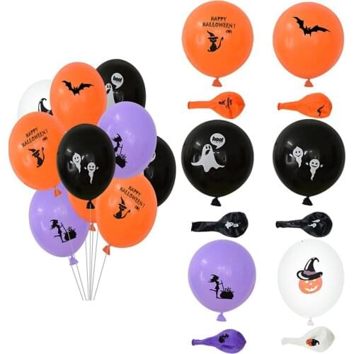 10Pcs 12Inch Hanging Balloon Halloween Decoration For Home Decor Pumpkin Spider DIY Masquerade Party Decorations Kids Toy Gift