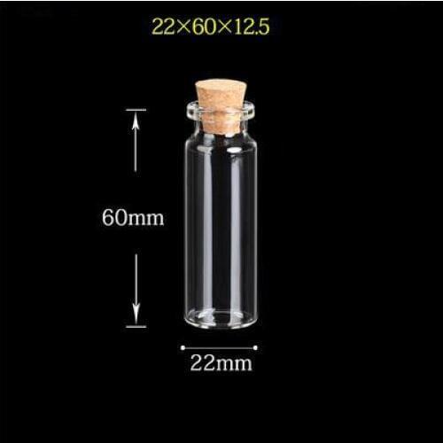 100pcs 22*60mm 14ml glass vial pendats clear empty glass bottles with cork jar jewelry finding Gift mini perfumes oil sets