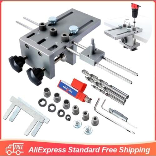 3 In 1 Adjustable Doweling Jig Woodworking Pocket Hole With 6/8/10mm Drill Bit For Drilling Quick Guide Locator Puncher Tools