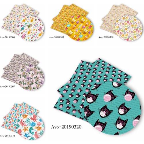 50*150cm Easter Rabbit Flower Cartoon Pattern Printed Leather Polyster Cotton Liverpool Bullet Fabric for DIY Handmade By Yards