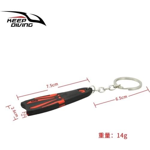 Mini Scuba Flipper Key Chain Dive Fins Keychain Key Ring Holder Keyring Pendant Ornaments OW AOW Keepsake Gift Zipper Handle