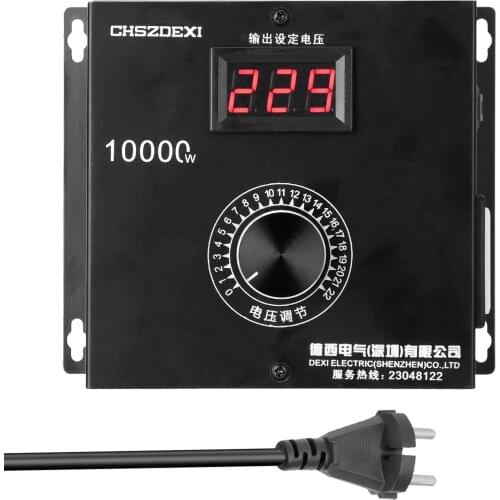 10000W Household Compact Variable Voltage Controller Portable Speed Temperature Light Voltage Adjuatable Regulator Dimmer