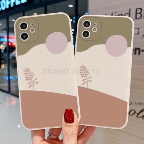 Case For iPhone 12 Pro 11 Pro Max XR XS X Art Retro Abstract Geometry Phone Cover For Iphone 7 8 Plus 12 Mini 6 6s SE 2020 Cover