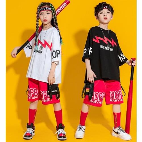 Kids Ballroom Hip Hop Clothing Loose Tshirt Streetwear Jogger Cargo Shorts For Girls Boys Show Stage Jazz Dance Costume Clothes