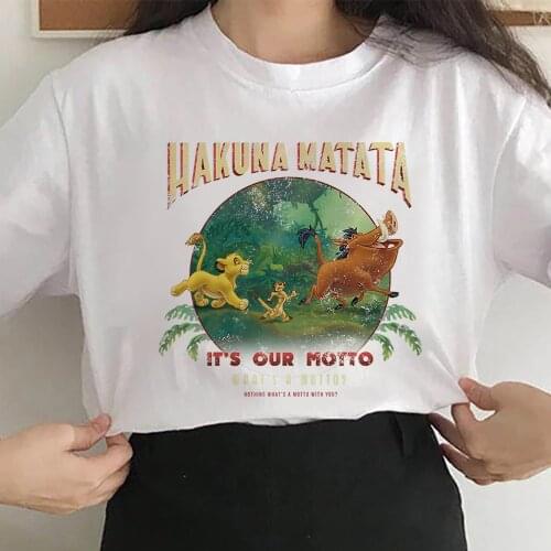 HAKUNA MATATA ITS OUR MOTTO New Disney Lion King Print T shirt Women Harajuku Trend T-Shirt Casual Streetwear Unisex Tshirt Top