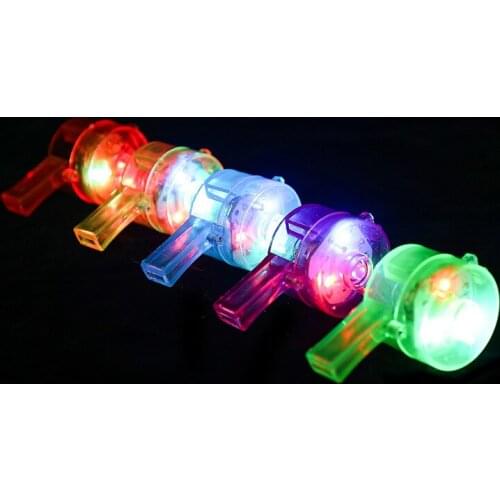 Round glowing birthday party christmas gift whistles help flashing whistles Bar atmosphere supplies night whistles to push toys
