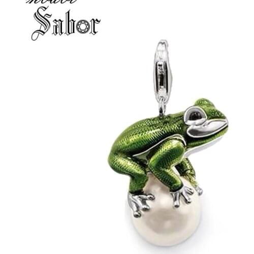 Pendant Frog & Pearl silver color For Women Gift Jewelry Pendant Ornament Fit Necklace thomas