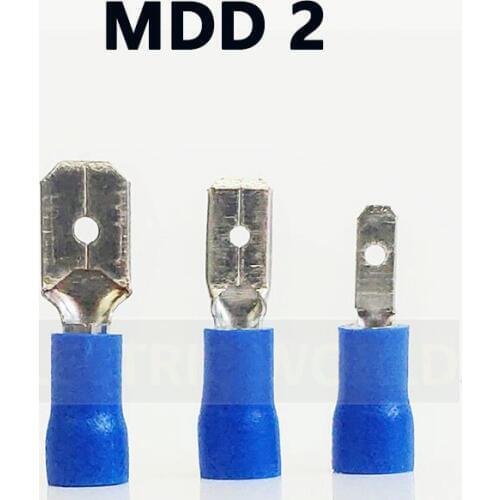MDD2 series 100PCS/Bag Insulated male disconnector Cable Connector wire terminals pre-insulating terminals Female terminals