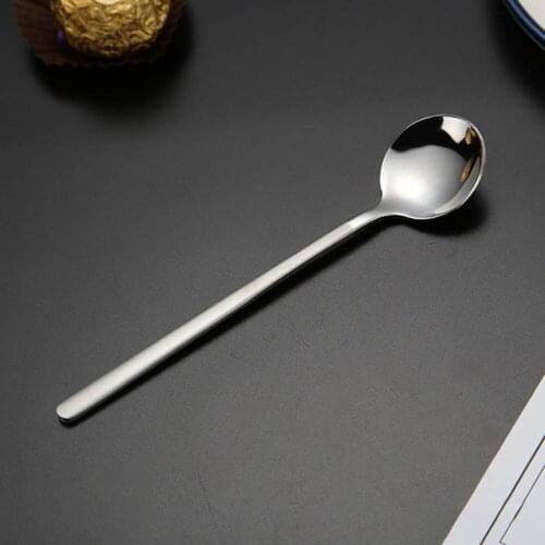 Pack Of 6 Stainless Steel Spoon Long Handle Dessert Tea Spoon Kitchen Accessorie *100% Brand New And High Quality