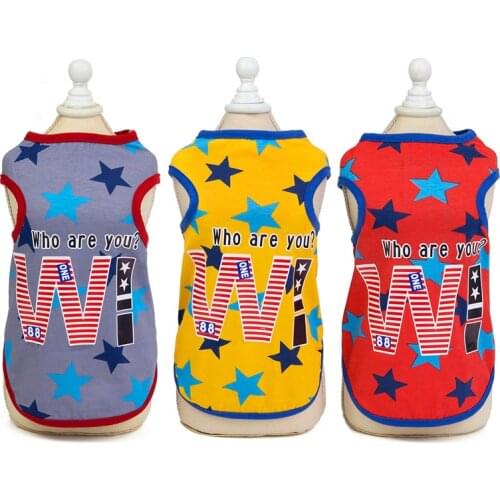New Summer Cute Star Style Cool And Thin Pet Vest Clothes for Dogs Clothes Summer Thin Casual Vest Clothing