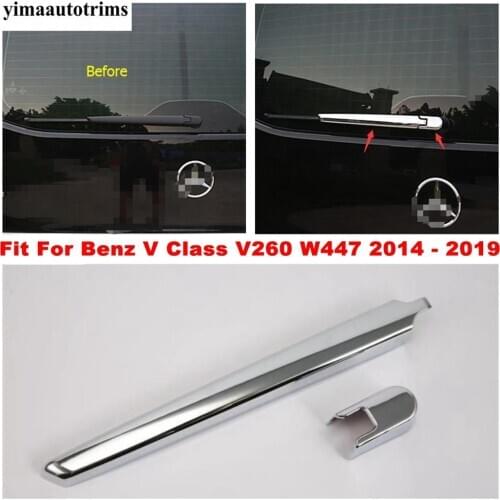 Rear Window Wiper Cover Trim 2 Pcs ABS Chrome Exterior Refit Kit Fit For Mercedes-Benz V Class V260 W447 2014 - 2019