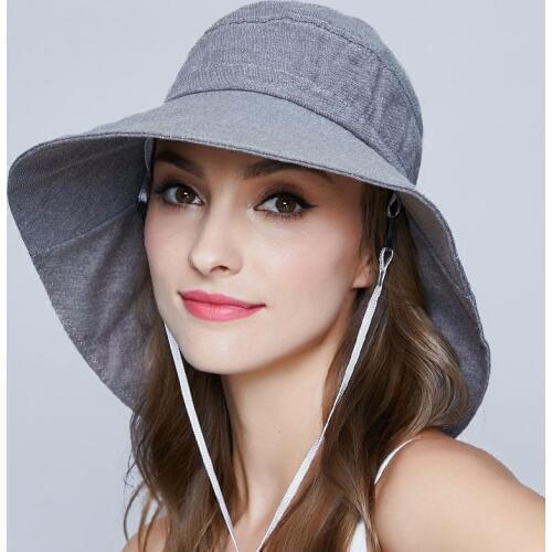 Japan Fashion Cotton Foldable Bucket Hat For Women Solid Summer Sunproof Hats Ladies Elegant Fishman Hat Free Shipping