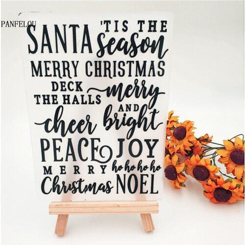 PANFELOU SANTA PEACE Embossing folders Plastic For Scrapbooking DIY Template Fondant Cake Photo Album Easter Card Making