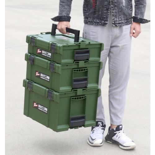 Hardware toolbox plastic thickened stacked suitcase electrical carpenter decoration electric drill storage box car tool case