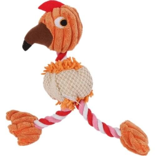 Modern and Fashionable Pet Supplies Elegant Durable Pet Chewing Toys Animal Picture Cotton Rope Three-color Bird Sounding Toy