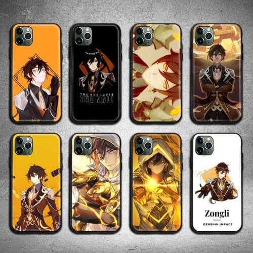 Zhongli Genshin Impact Phone Case For iphone 12 11 Pro Max Mini XS Max 8 7 6 6S Plus X 5S SE 2020 XR cover