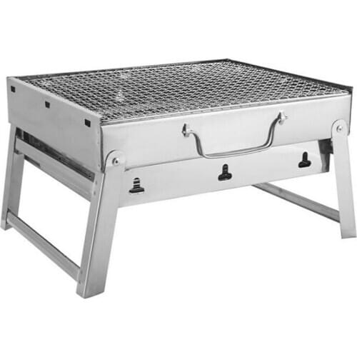 Picnic BBQ Charcoal Grills for Barbecue Outdoor 35*27*20cm Stainless Steel Hiking Charcoal Camping Grill Easy To Use Hot sell