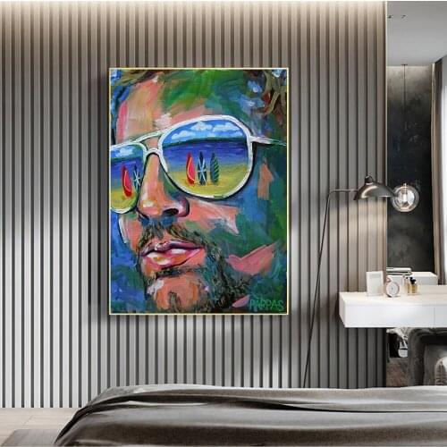 Street Graffiti Wall Art Canvas Prints Men sunglasses Oil Painting Abstract Art Girls Canvas Paintings Wall Picture Home Decor