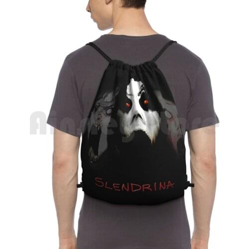 Inspired By The Mobile Horror Game Slendrina-Granny Backpack Drawstring Bag Riding Climbing Gym Bag Phone Horror Game