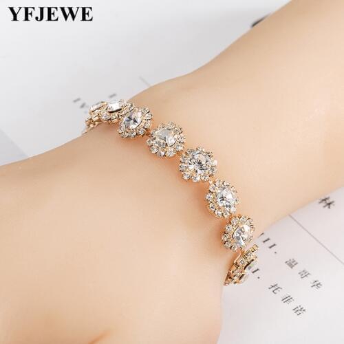 YFJEWE Wholesale Womens Silver color Crystal Bracelet Best Design Fashion Bracelets For Women Free Shipping Drop Shipping B227