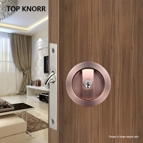 Zinc alloy sliding door lock kitchen toilet toilet folding door lock hook lock invisible double side hardware