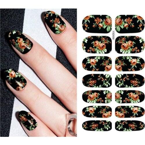 1 sheet DIY Nail Art Water Transfer Stickers Fireworks Flower slider adhesive Watermark Decals Women Beauty Wedding Nails