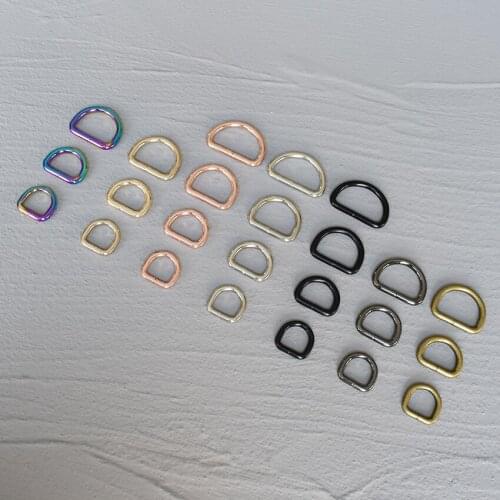 100 Pcs 15/20/25/30mm Metal D Ring DIY Mountaineering Bag Dog Collar Leash Belt Sewing Knapsack Garment Pursestraps Clip Clasp