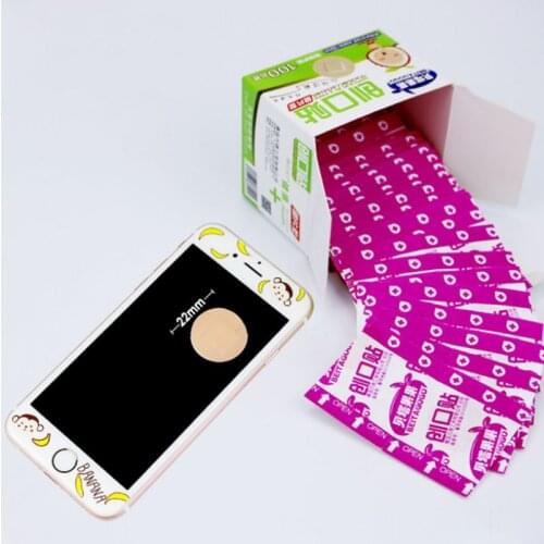 100Pcs/Box 22mm Ultra-Thin Child Kids First Aid Emergency Bandage Mini Round Adhesive Wound Plaster Hemostasis
