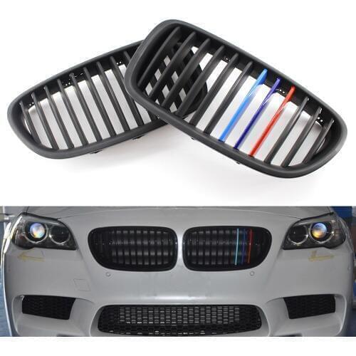 2Pcs Car Matte Black Mix Color Grille Grill fit for BMW F10 F18 M5 2010-2017 New