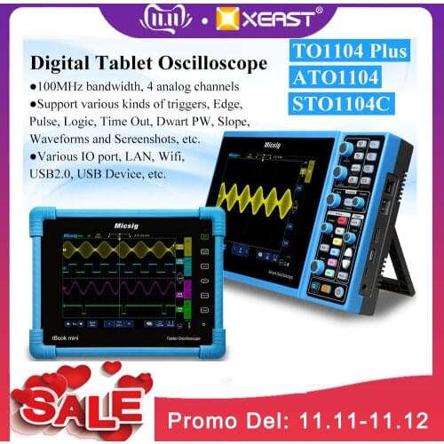 2020 Digital Tablet Oscilloscope TO1104 100MHz 4CH 1G Sa/s real time sampling rate Oscilloscope automotive Oscilloscopes kit