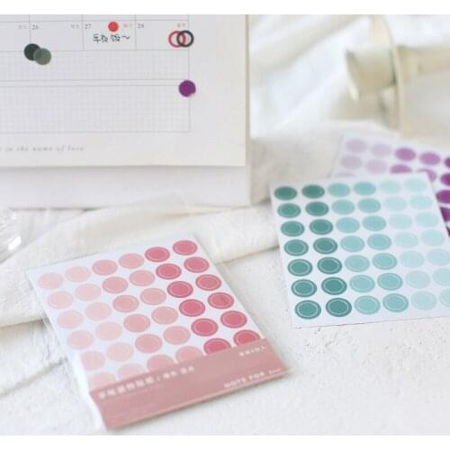 4 Sheets/Set Stationery Round Series Brochure Decoration Scrapbooking w33 Student Supply School Creative Cute Sticker