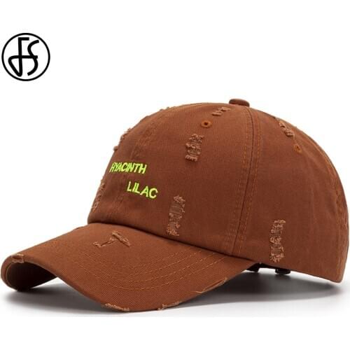 FS New Trendy Orange Brown Worn Design Baseball Cap Streetwear Sun Shade Face Caps For Women Men Trucker Hat Casquette Homme