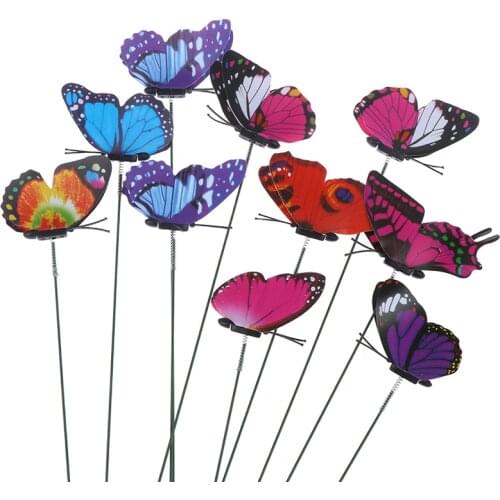 Bunch Of Butterflies Garden Yard Planter Colorful Whimsical Butterfly Stakes Decoracion Outdoor Decor Flower Pots Decoration
