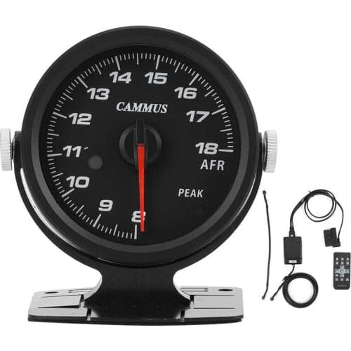 Cammus Racing Air Fuel Ratio Gauge 60mm Tinted 17 Color OBD2 Meter Single-Function Aluminium Alloy Black Auto Parts
