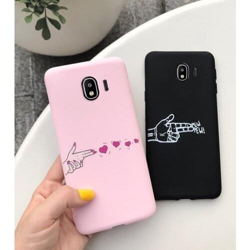 Hand Pistol Love Phone Case For Samsung J4 2018 Case SM-J400F Back Cover Coque For Samsung Galaxy J4 2018 J400F Soft Fundas Capa
