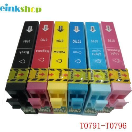 Einkshop T0791 - T0796 Ink Cartridge For Epson Stylus Photo PX660 P50 PX650 PX700W PX710W PX720WD PX730WD PX810FW 1400 1410