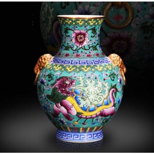 Jingdezhen Antique Vase Hand Painted Enamel Pastel Eight Treasures Phnom Penh Gourd Chinese Study Collection Of Handicraf vase